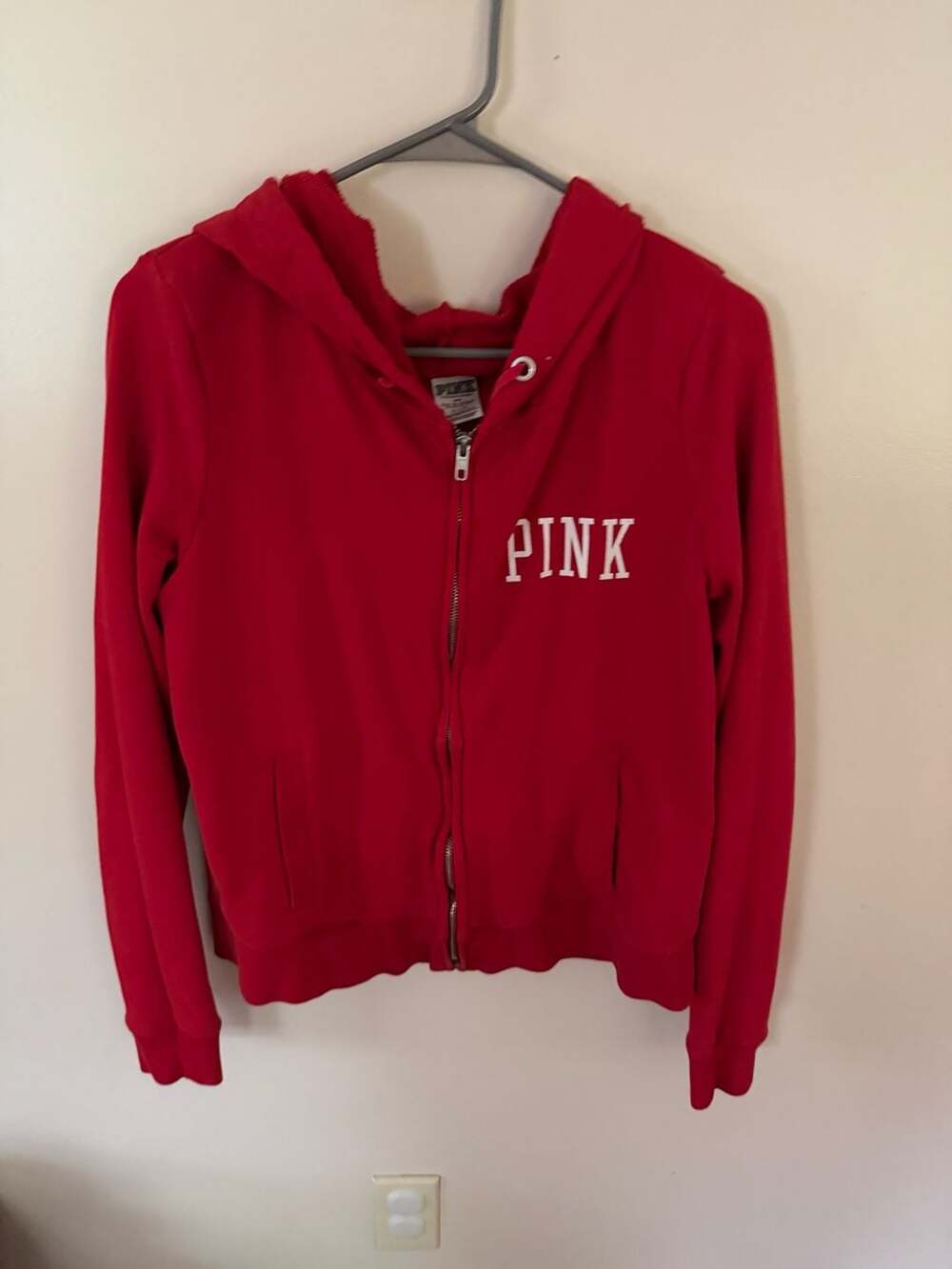 PINK Victoria's Secret Ohio State Buckeyes Red Full Zip Hoodie Size L